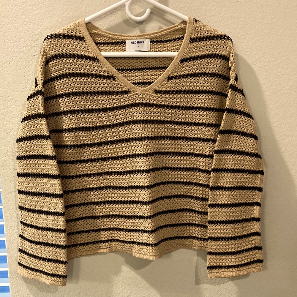 Old Navy Slouchy Crochet V-Neck Sweater Size XS
